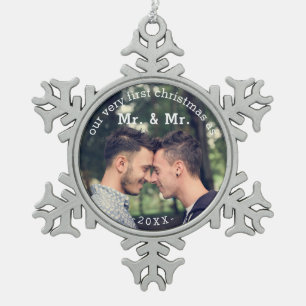 Ornement Flocon De Neige Premier Noël en tant qu'Ornament Mr & Mr Keepsaké
