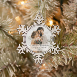 Ornement Flocon De Neige Première Noël Mariée Nouvelle Photo