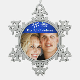 Ornement Flocon De Neige Premières vacances de flocon de neige de Noël