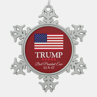 ORNEMENT FLOCON DE NEIGE PRÉSIDENT DONALD TRUMP MEILLEUR PRÉSIDENT JAMAIS