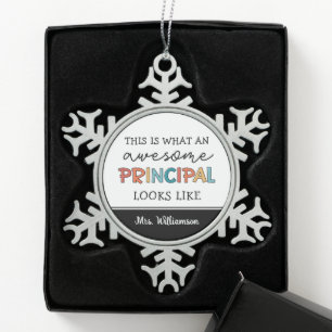 Ornement Flocon De Neige Principal principal personnalisé Funny Principal