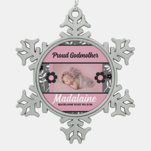 Ornement Flocon De Neige Proud Godmother Pink Retro