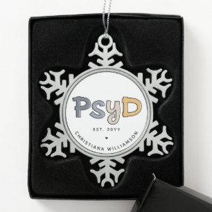 Ornement Flocon De Neige Psychologue PsyD sur mesure