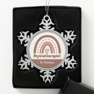 Ornement Flocon De Neige Psychothérapeute personnalisée Boho Rainbow