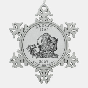 Ornement Flocon De Neige Quarter d'État du Kansas