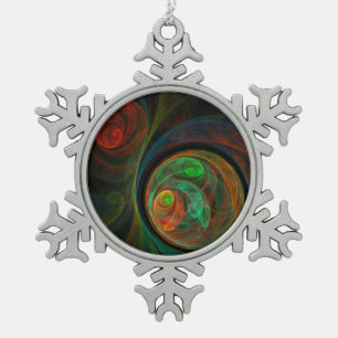 Ornement Flocon De Neige Reborn Green Art Abstrait