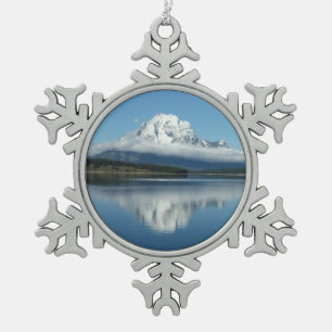 Ornement Flocon De Neige Reflet du mont Moran dans le Grand Teton