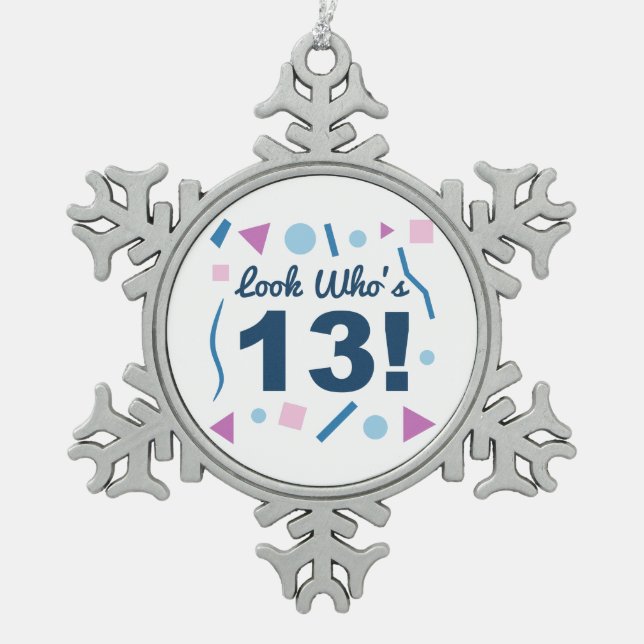 Ornement Flocon De Neige Regardez qui a 13 ans (Devant)