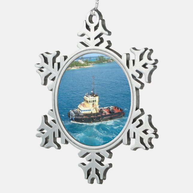Ornement Flocon De Neige Remorqueur à Nassau (Vue impression)
