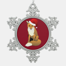 Ornement Flocon De Neige Renard de Noël