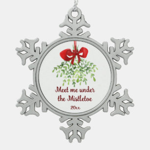 Ornement Flocon De Neige Rencontre romantique amusante Sous Citation Mistle