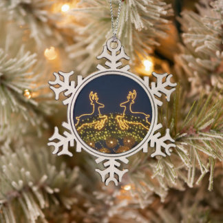 Ornement Flocon De Neige Rennes de Noël