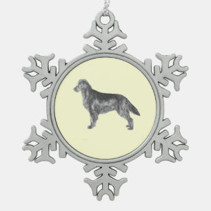 Ornement Flocon De Neige Retrieur à revêtement plat