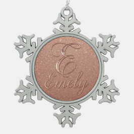 Ornement Flocon De Neige Rose personnalisé Parties scintillant Gold Design 