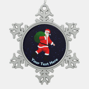 Ornement Flocon De Neige Santa Claus