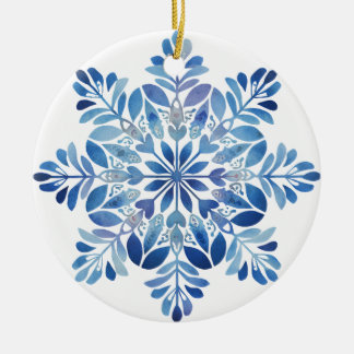 Ornement flocon de neige Sapin Bleu | Noël feuille