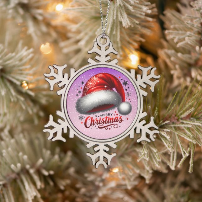 Ornement Flocon De Neige Scarlet Santa Hat Glow  (Arbre)