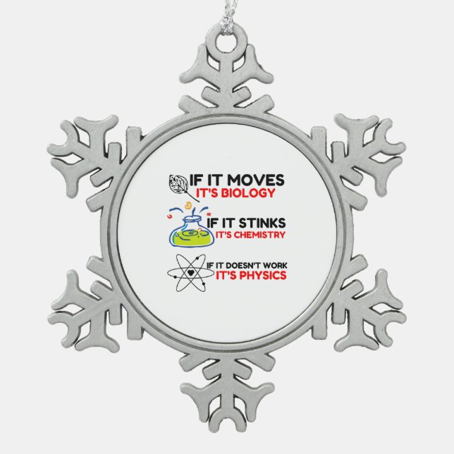 ORNEMENT FLOCON DE NEIGE SCIENCE BIOLOGY CHIMIISTRY PHYSICS (Devant)