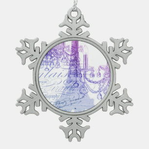 Ornement Flocon De Neige scripts chandelier violet tour eiffel paris
