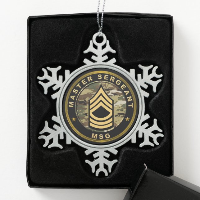 Ornement Flocon De Neige Sergent-major MSG (Boîte)