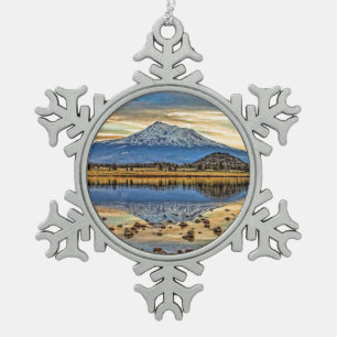 ORNEMENT FLOCON DE NEIGE SHASTA DE BÂTI REFLÉTÉ