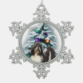 Ornement Flocon De Neige Shih Tzu Noël