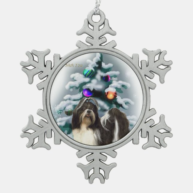 Ornement Flocon De Neige Shih Tzu Noël (Devant)