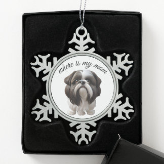 Ornement Flocon De Neige Shih Tzu - Où Est Ma Mère