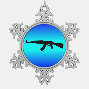 Ornement Flocon De Neige Silhouette d'AK-47