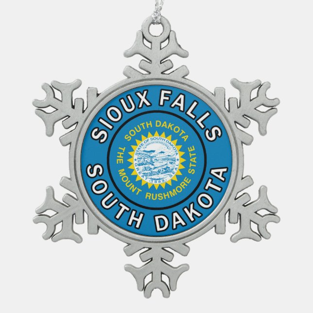 Ornement Flocon De Neige Sioux Falls Dakota du Sud (Devant)