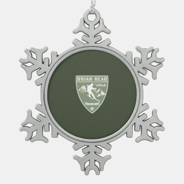 Ornement Flocon De Neige Ski Brian Head Utah (Devant)