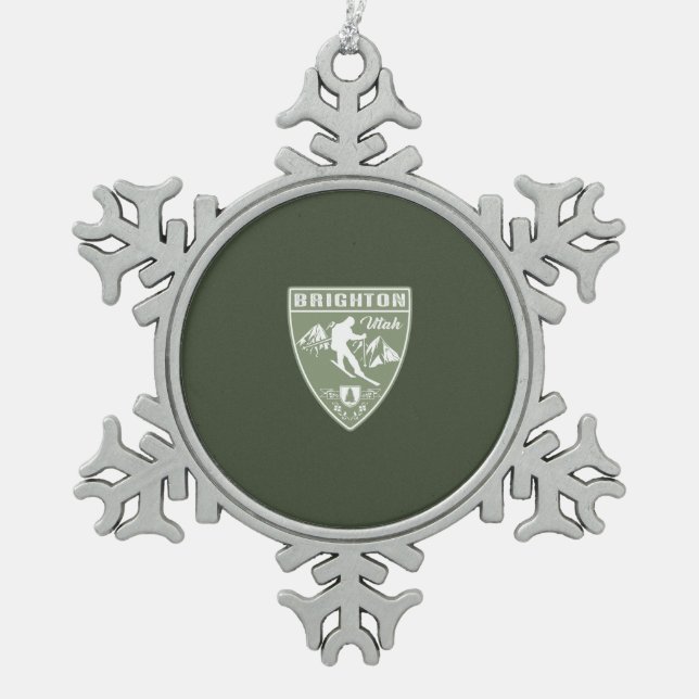 Ornement Flocon De Neige Ski Brighton Utah (Devant)