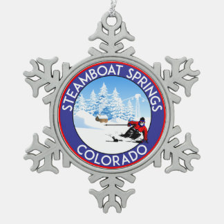 Ornement Flocon De Neige Ski de Steamboat Springs le Colorado de ski