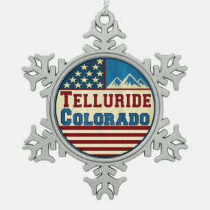 Ornement Flocon De Neige Ski du Colorado de tellurure de ski