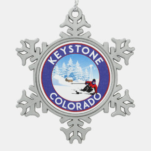 Ornement Flocon De Neige Ski Keystone Monts Colorado Ski