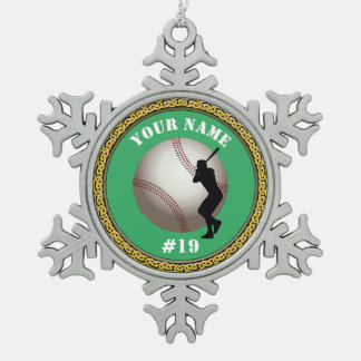 Ornement Flocon De Neige Snowflake Orament Baseball - Ajouter Nom & Numéro