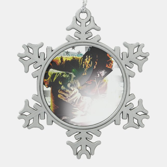 Ornement Flocon De Neige Soudeuse de drapeau américain (Devant)