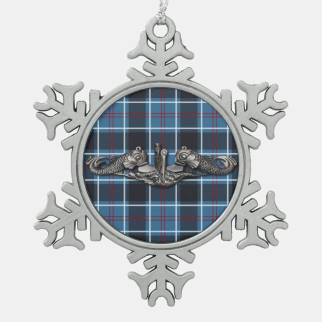 Ornement Flocon De Neige Sous tartan de guerre (Devant)