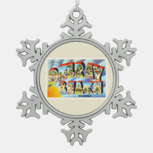 Ornement Flocon De Neige Souvenir de Vintage voyage de Delray Beach la