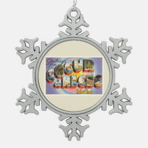 Ornement Flocon De Neige Souvenir de Vintage voyage d'identification de