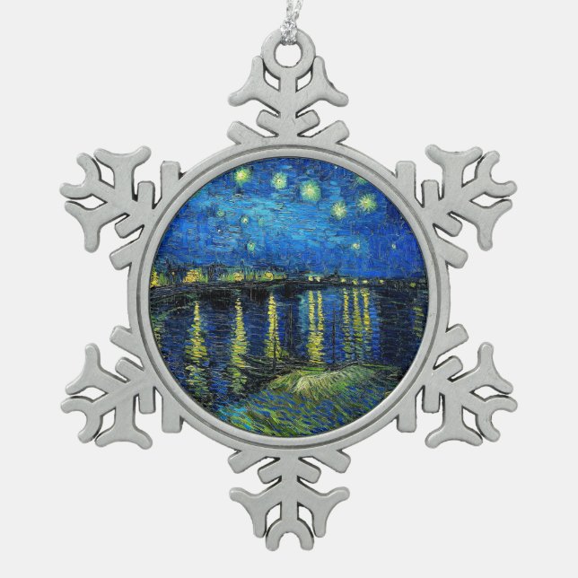 Ornement Flocon De Neige Starry Night Over the Rhone par Vincent Van Gogh (Devant)