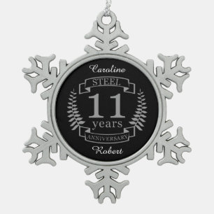 Ornement Flocon De Neige Steel Eleventh wedding anniversary 11 ans