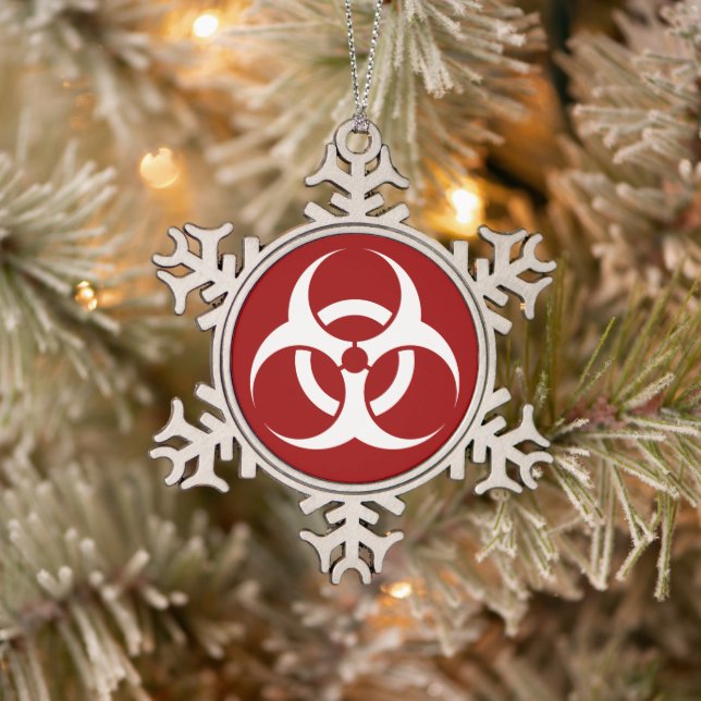 Ornement Flocon De Neige Symbole de risque biologique (Arbre)