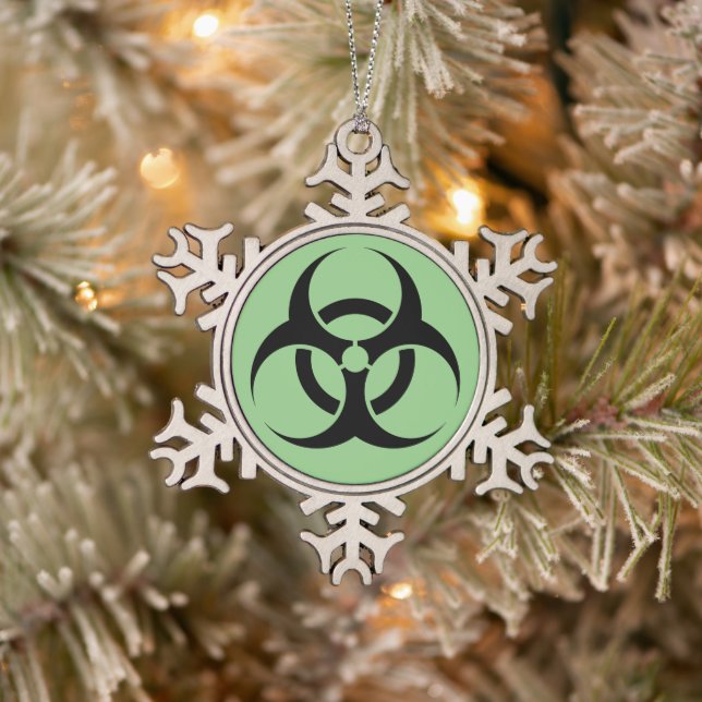 Ornement Flocon De Neige Symbole de risque biologique (Arbre)