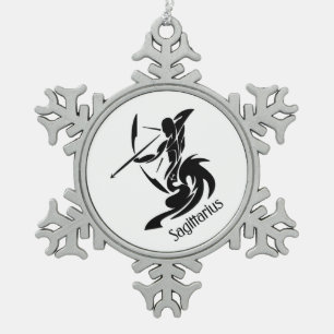 Ornement Flocon De Neige Symbole et signe zodiaque Sagittaire