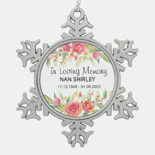 Ornement Flocon De Neige Sympathy Memorial In Love Memory [personnaliser]