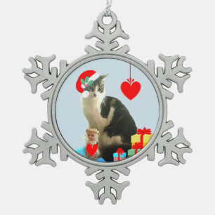 Ornement Flocon De Neige Tabby de Noël