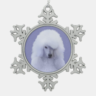 Ornement Flocon De Neige Tableau blanc standard de caniche - Art original d