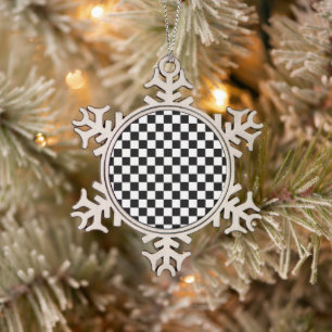 Ornement Flocon De Neige Tableau de bord classique noir et blanc par STaylo