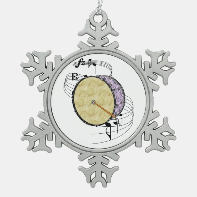 Ornement Flocon De Neige Tambour bas (Devant)